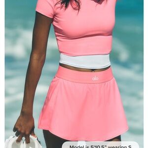 ALO Yoga Matchpoint Tennis Skirt Neon Bubblegum Pink- XXS